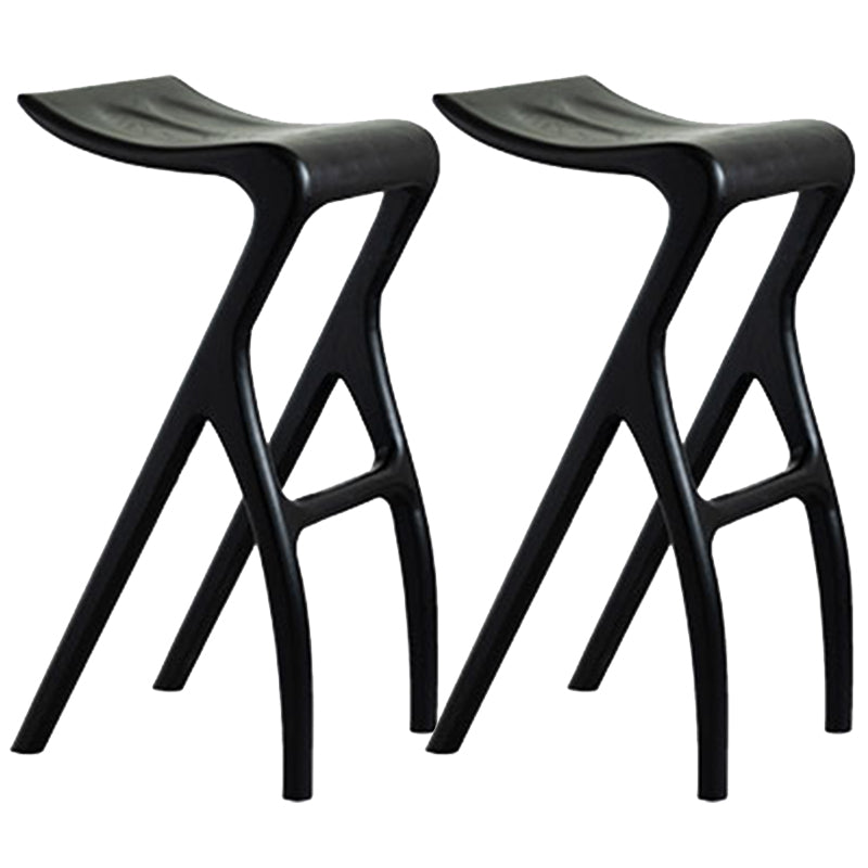 Solid Wood Bar Stool Backrless Counter Stool for Living Room Black 2 Piece Set Clearhalo 'Bar Furniture' 'Bar Stools' 'bar_stools' 'furn' 'furn_bar_stools' 'Furniture' 'Kitchen & Dining Furniture' 6746482
