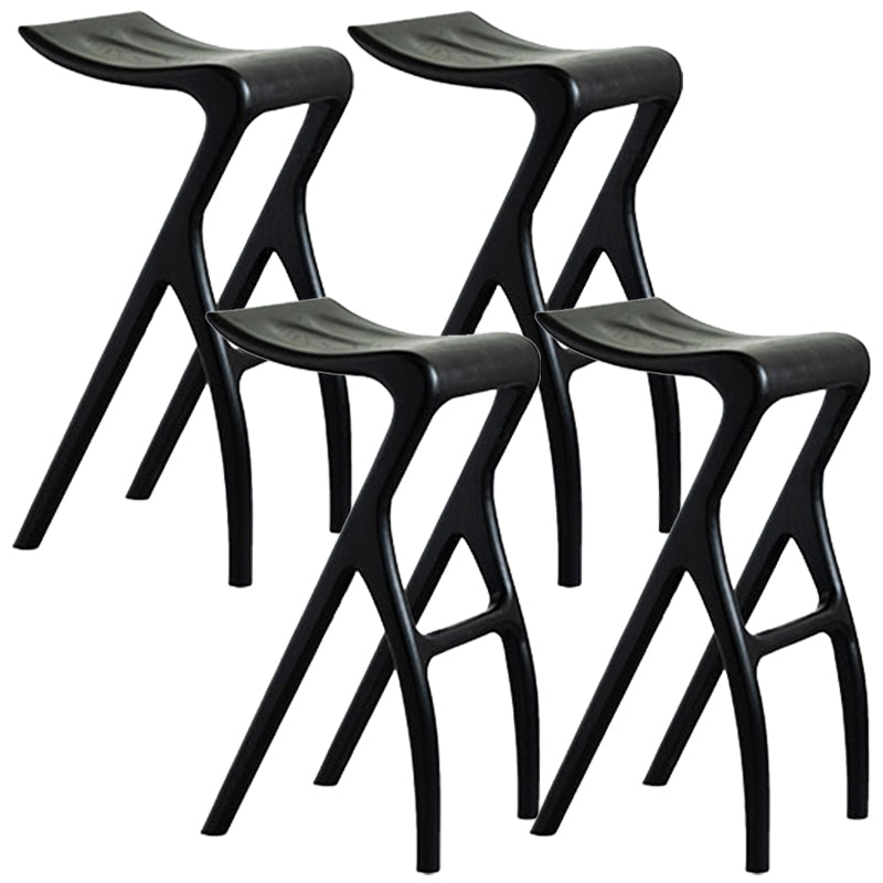 Solid Wood Bar Stool Backrless Counter Stool for Living Room Black 4 Piece Set Clearhalo 'Bar Furniture' 'Bar Stools' 'bar_stools' 'furn' 'furn_bar_stools' 'Furniture' 'Kitchen & Dining Furniture' 6746483