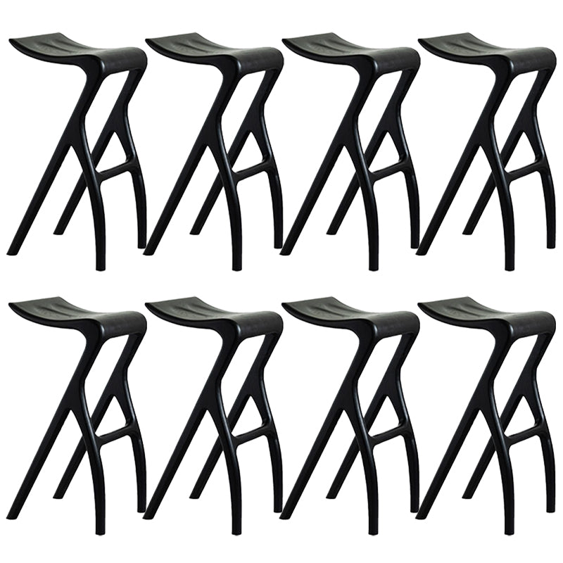 Solid Wood Bar Stool Backrless Counter Stool for Living Room Black 8 Piece Set Clearhalo 'Bar Furniture' 'Bar Stools' 'bar_stools' 'furn' 'furn_bar_stools' 'Furniture' 'Kitchen & Dining Furniture' 6746488