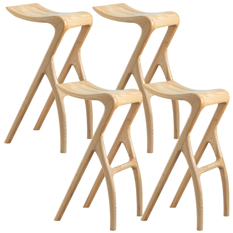 Solid Wood Bar Stool Backrless Counter Stool for Living Room Wood 4 Piece Set Clearhalo 'Bar Furniture' 'Bar Stools' 'bar_stools' 'furn' 'furn_bar_stools' 'Furniture' 'Kitchen & Dining Furniture' 6746492