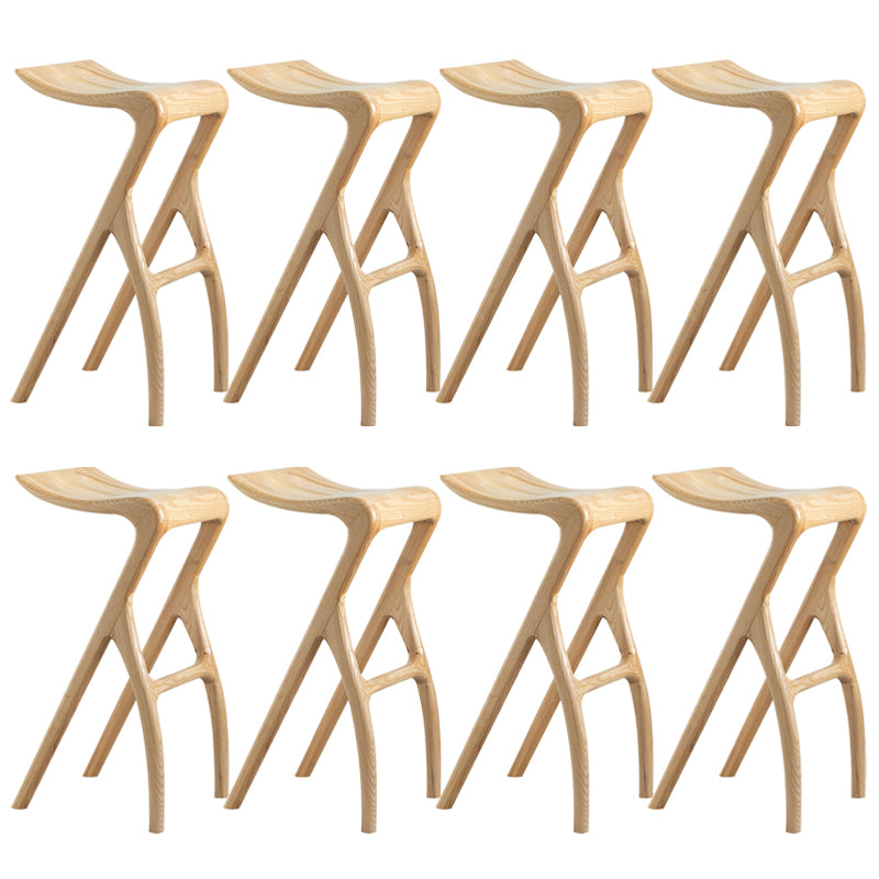Solid Wood Bar Stool Backrless Counter Stool for Living Room Wood 8 Piece Set Clearhalo 'Bar Furniture' 'Bar Stools' 'bar_stools' 'furn' 'furn_bar_stools' 'Furniture' 'Kitchen & Dining Furniture' 6746497