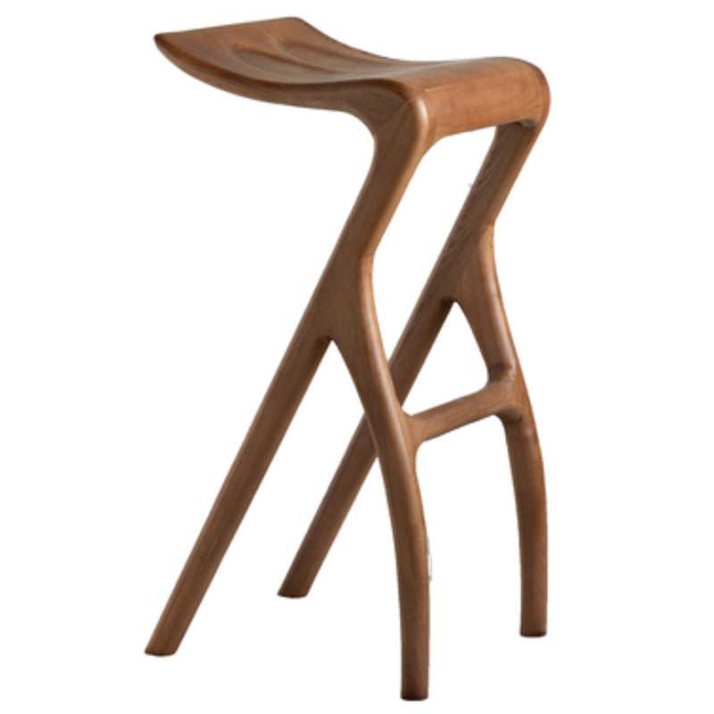 Solid Wood Bar Stool Backrless Counter Stool for Living Room Nut-Brown 1 Piece Clearhalo 'Bar Furniture' 'Bar Stools' 'bar_stools' 'furn' 'furn_bar_stools' 'Furniture' 'Kitchen & Dining Furniture' 6746498