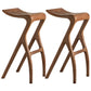 Solid Wood Bar Stool Backrless Counter Stool for Living Room Nut-Brown 2 Piece Set Clearhalo 'Bar Furniture' 'Bar Stools' 'bar_stools' 'furn' 'furn_bar_stools' 'Furniture' 'Kitchen & Dining Furniture' 6746500