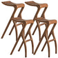Solid Wood Bar Stool Backrless Counter Stool for Living Room Nut-Brown 4 Piece Set Clearhalo 'Bar Furniture' 'Bar Stools' 'bar_stools' 'furn' 'furn_bar_stools' 'Furniture' 'Kitchen & Dining Furniture' 6746502