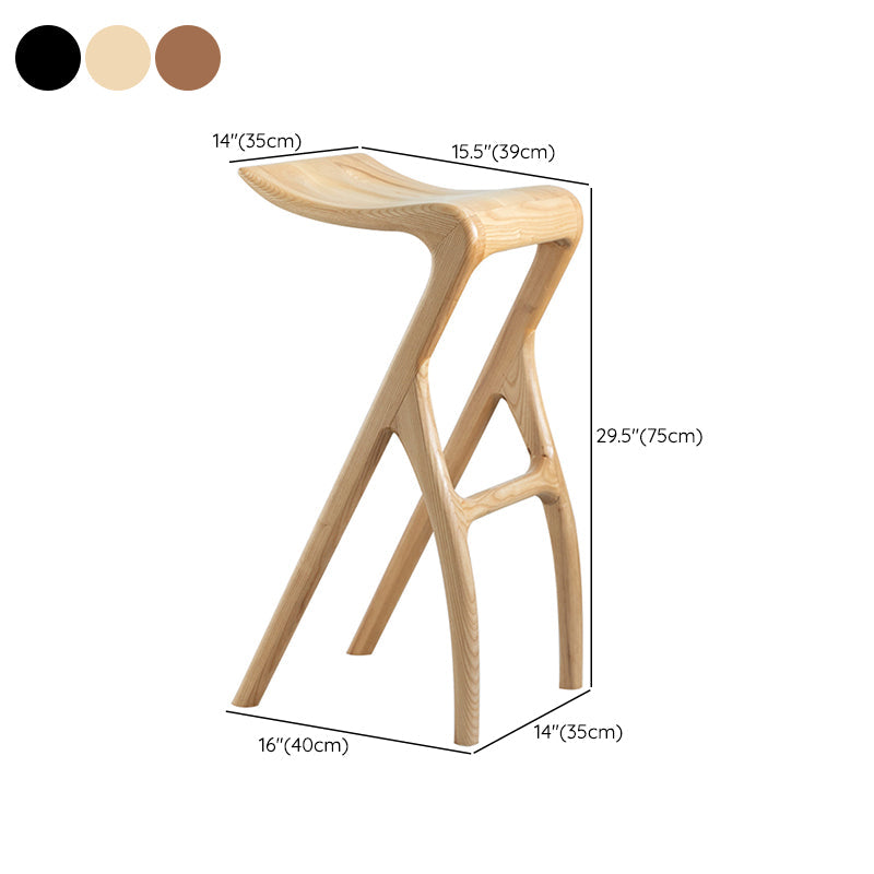 Solid Wood Bar Stool Backrless Counter Stool for Living Room Clearhalo 'Bar Furniture' 'Bar Stools' 'bar_stools' 'furn' 'furn_bar_stools' 'Furniture' 'Kitchen & Dining Furniture' 6746506