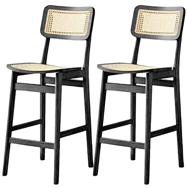 Modern Solid Wood Counter Chair Armless Bar and Counter Stool Black 2 Piece Set Clearhalo 'Bar Furniture' 'Bar Stools' 'bar_stools' 'furn' 'furn_bar_stools' 'Furniture' 'Kitchen & Dining Furniture' 6746578