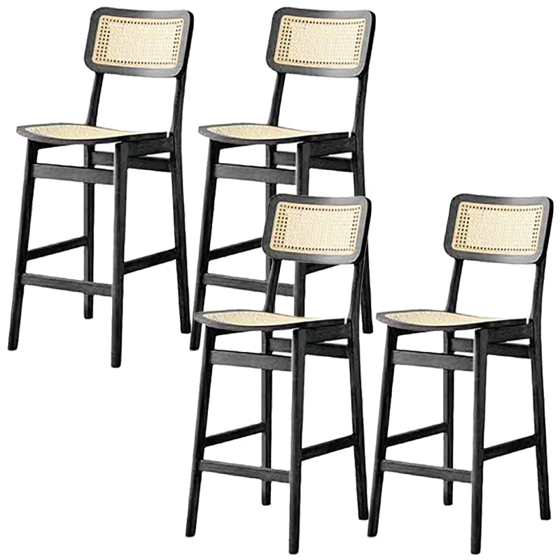 Modern Solid Wood Counter Chair Armless Bar and Counter Stool Black 4 Piece Set Clearhalo 'Bar Furniture' 'Bar Stools' 'bar_stools' 'furn' 'furn_bar_stools' 'Furniture' 'Kitchen & Dining Furniture' 6746580