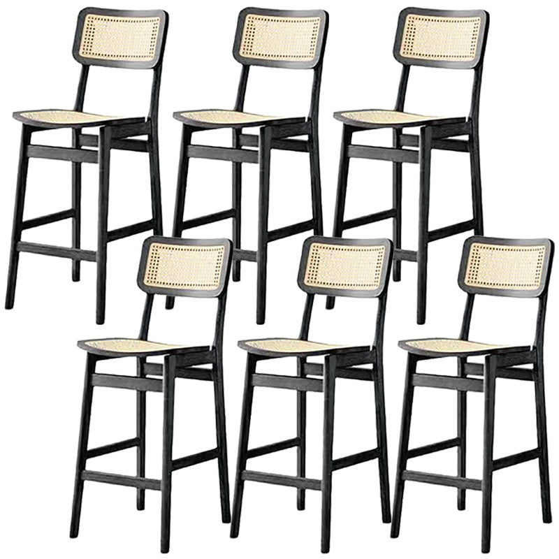 Modern Solid Wood Counter Chair Armless Bar and Counter Stool Black 6 Piece Set Clearhalo 'Bar Furniture' 'Bar Stools' 'bar_stools' 'furn' 'furn_bar_stools' 'Furniture' 'Kitchen & Dining Furniture' 6746581