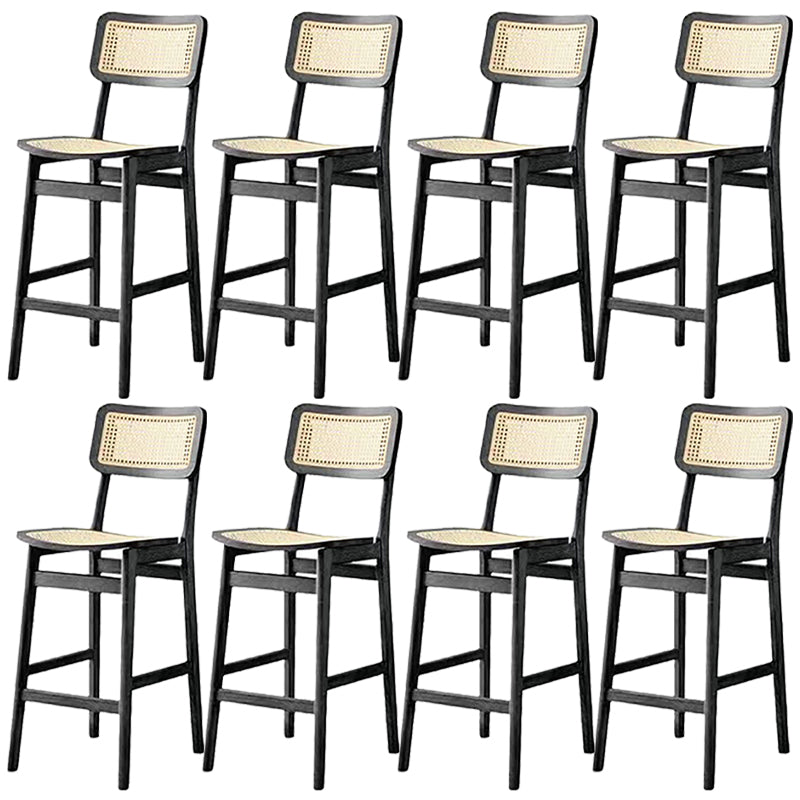 Modern Solid Wood Counter Chair Armless Bar and Counter Stool Black 8 Piece Set Clearhalo 'Bar Furniture' 'Bar Stools' 'bar_stools' 'furn' 'furn_bar_stools' 'Furniture' 'Kitchen & Dining Furniture' 6746584