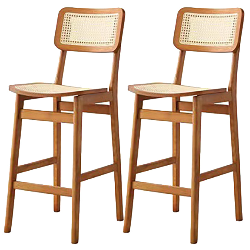 Modern Solid Wood Counter Chair Armless Bar and Counter Stool Brown 2 Piece Set Clearhalo 'Bar Furniture' 'Bar Stools' 'bar_stools' 'furn' 'furn_bar_stools' 'Furniture' 'Kitchen & Dining Furniture' 6746588