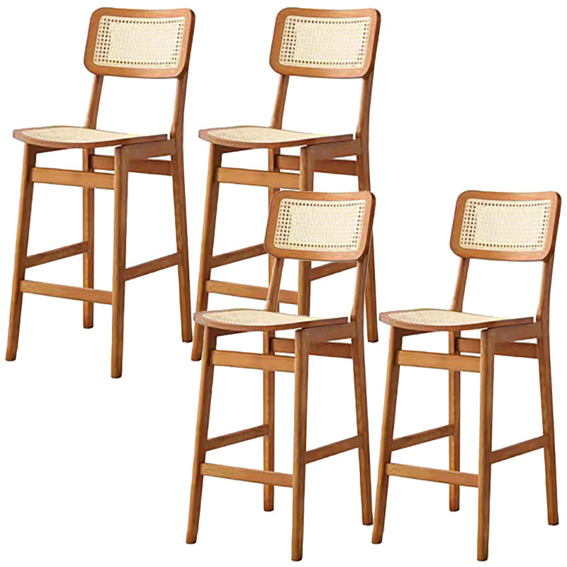 Modern Solid Wood Counter Chair Armless Bar and Counter Stool Brown 4 Piece Set Clearhalo 'Bar Furniture' 'Bar Stools' 'bar_stools' 'furn' 'furn_bar_stools' 'Furniture' 'Kitchen & Dining Furniture' 6746590