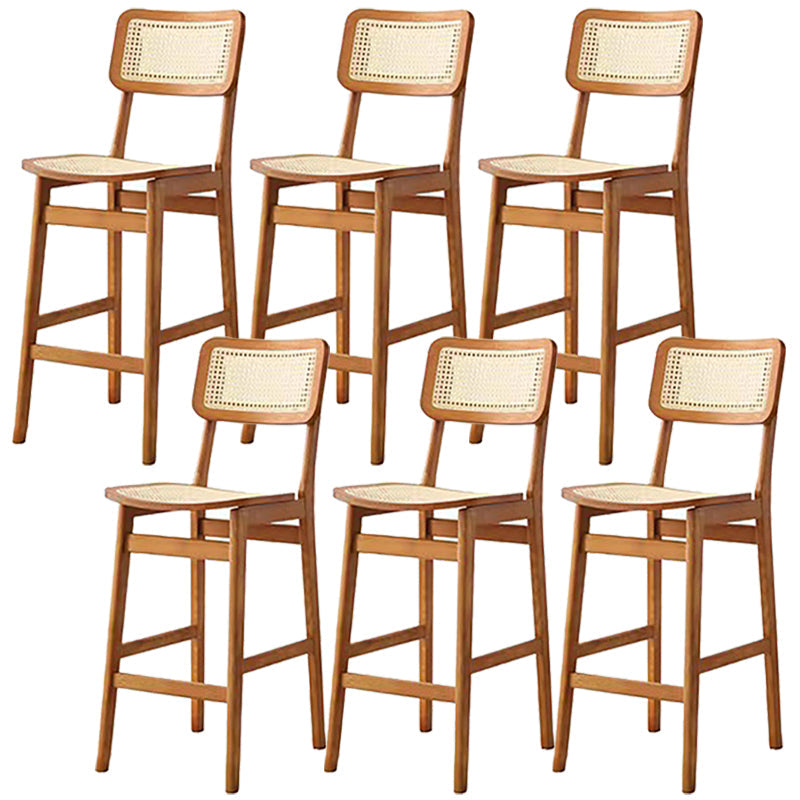 Modern Solid Wood Counter Chair Armless Bar and Counter Stool Brown 6 Piece Set Clearhalo 'Bar Furniture' 'Bar Stools' 'bar_stools' 'furn' 'furn_bar_stools' 'Furniture' 'Kitchen & Dining Furniture' 6746591