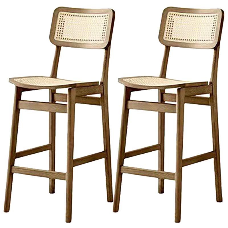 Modern Solid Wood Counter Chair Armless Bar and Counter Stool Walnut 2 Piece Set Clearhalo 'Bar Furniture' 'Bar Stools' 'bar_stools' 'furn' 'furn_bar_stools' 'Furniture' 'Kitchen & Dining Furniture' 6746600