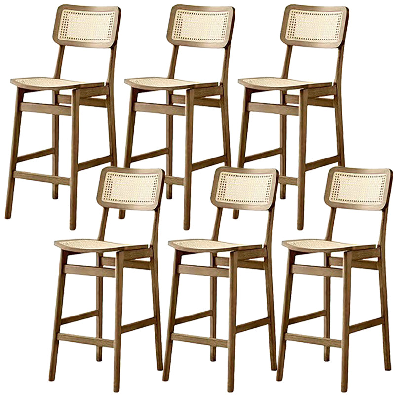 Modern Solid Wood Counter Chair Armless Bar and Counter Stool Walnut 6 Piece Set Clearhalo 'Bar Furniture' 'Bar Stools' 'bar_stools' 'furn' 'furn_bar_stools' 'Furniture' 'Kitchen & Dining Furniture' 6746602