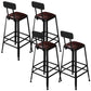 Contemporary Square Dining Stools Metal Bar Stools with Metal Base