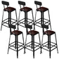 Contemporary Square Dining Stools Metal Bar Stools with Metal Base