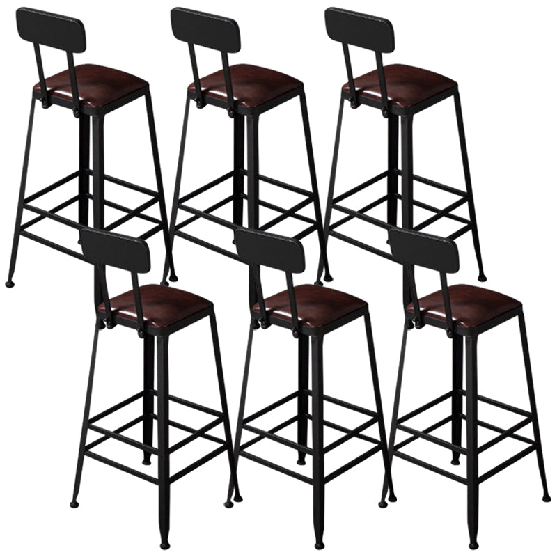Contemporary Square Dining Stools Metal Bar Stools with Metal Base