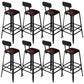 Contemporary Square Dining Stools Metal Bar Stools with Metal Base