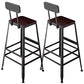 Contemporary Square Dining Stools Metal Bar Stools with Metal Base