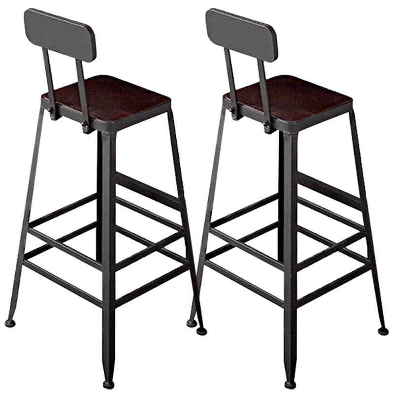 Contemporary Square Dining Stools Metal Bar Stools with Metal Base