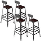 Contemporary Square Dining Stools Metal Bar Stools with Metal Base