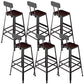 Contemporary Square Dining Stools Metal Bar Stools with Metal Base