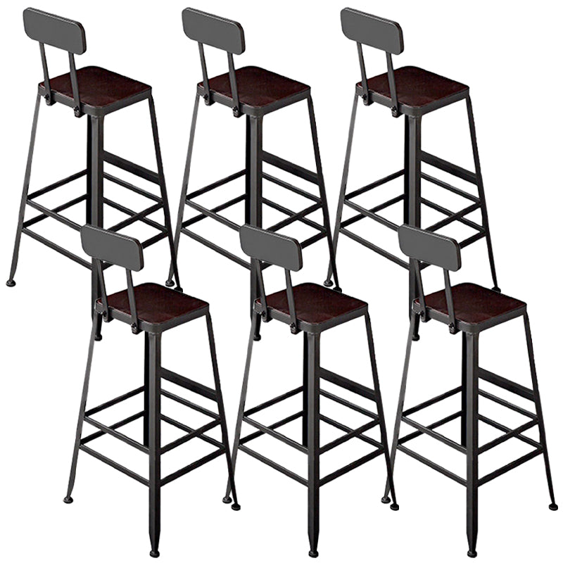 Contemporary Square Dining Stools Metal Bar Stools with Metal Base