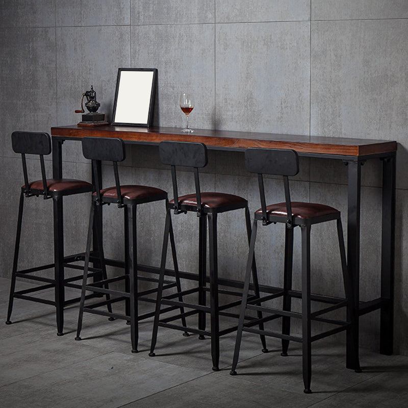 Contemporary Square Dining Stools Metal Bar Stools with Metal Base