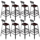 Contemporary Square Dining Stools Metal Bar Stools with Metal Base