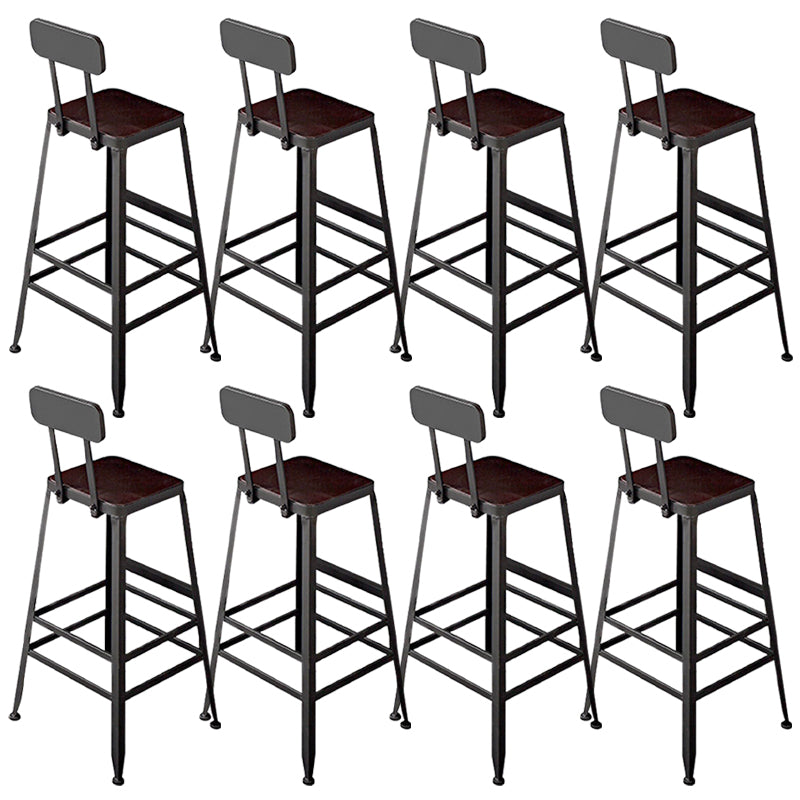 Contemporary Square Dining Stools Metal Bar Stools with Metal Base
