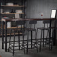 Contemporary Square Dining Stools Metal Bar Stools with Metal Base