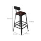 Contemporary Square Dining Stools Metal Bar Stools with Metal Base