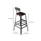 Contemporary Square Dining Stools Metal Bar Stools with Metal Base
