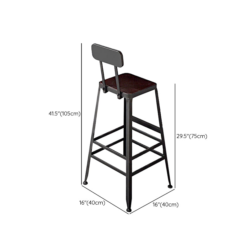 Contemporary Square Dining Stools Metal Bar Stools with Metal Base