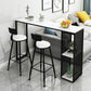 Glam Round Metal Bar Stools Low Back Dining Stools with Footrest