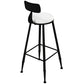 Glam Round Metal Bar Stools Low Back Dining Stools with Footrest