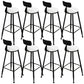 Glam Round Metal Bar Stools Low Back Dining Stools with Footrest