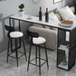 Glam Round Metal Bar Stools Low Back Dining Stools with Footrest