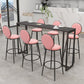Metal Low Back Dining Stools Glam Armless Bar Stools with Black Metal Base