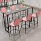 Metal Low Back Dining Stools Glam Armless Bar Stools with Black Metal Base