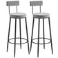 Metal Low Back Dining Stools Glam Armless Bar Stools with Black Metal Base