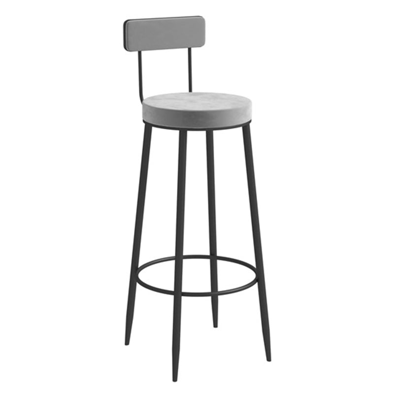 Metal Low Back Dining Stools Glam Armless Bar Stools with Black Metal Base