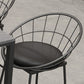 Metal Low Back Dining Stools Glam Armless Bar Stools with Black Metal Base