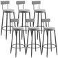 Metal Low Back Dining Stools Glam Armless Bar Stools with Black Metal Base