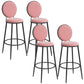 Metal Low Back Dining Stools Glam Armless Bar Stools with Black Metal Base