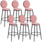 Metal Low Back Dining Stools Glam Armless Bar Stools with Black Metal Base