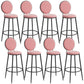 Metal Low Back Dining Stools Glam Armless Bar Stools with Black Metal Base