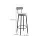 Metal Low Back Dining Stools Glam Armless Bar Stools with Black Metal Base