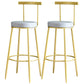 Metal Low Back Dining Stools Glam Armless Bar Stools with Gold Metal Base Grey 2 Piece Set Clearhalo 'Bar Furniture' 'Bar Stools' 'bar_stools' 'furn' 'furn_bar_stools' 'Furniture' 'Kitchen & Dining Furniture' 6746792