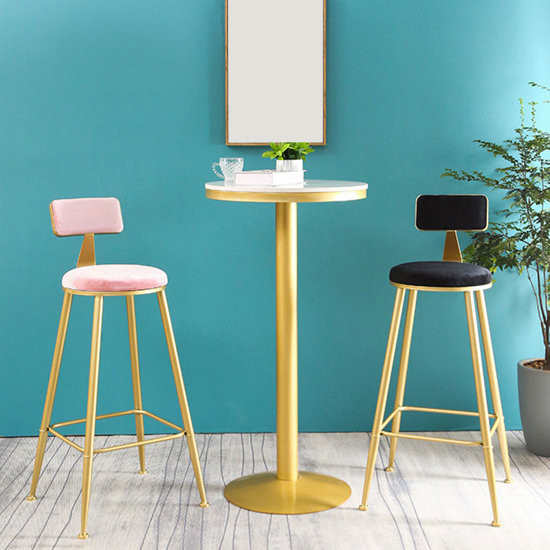 Metal Low Back Dining Stools Glam Armless Bar Stools with Gold Metal Base Clearhalo 'Bar Furniture' 'Bar Stools' 'bar_stools' 'furn' 'furn_bar_stools' 'Furniture' 'Kitchen & Dining Furniture' 6746795